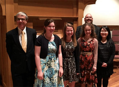 KU students at the Martin Pasi organ at Hope Lutheran Church in Kansas City