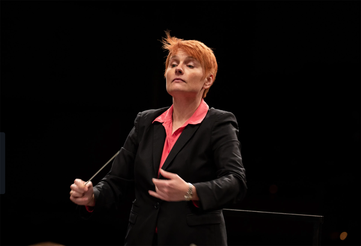 Carolyn Watson directs a dress rehearsal of the School of Music's 19th annual Collage Concert