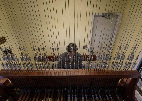 A person playing the carillon